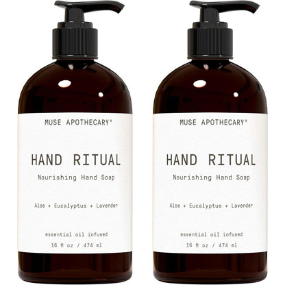 Muse Apothecary Hand Ritual soap two pack front view on bathroom counter