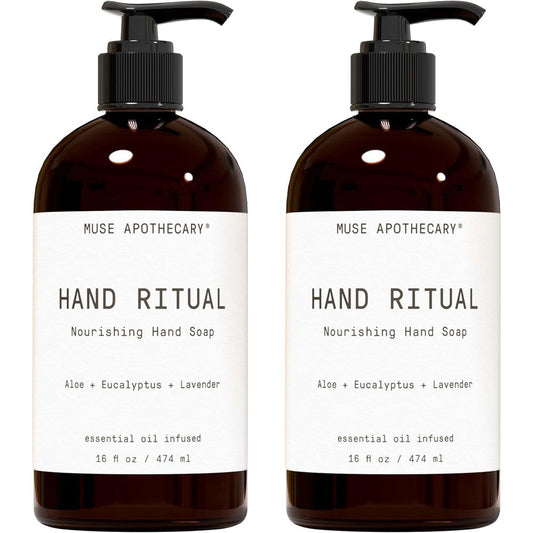 Muse Apothecary Hand Ritual soap two pack front view on bathroom counter