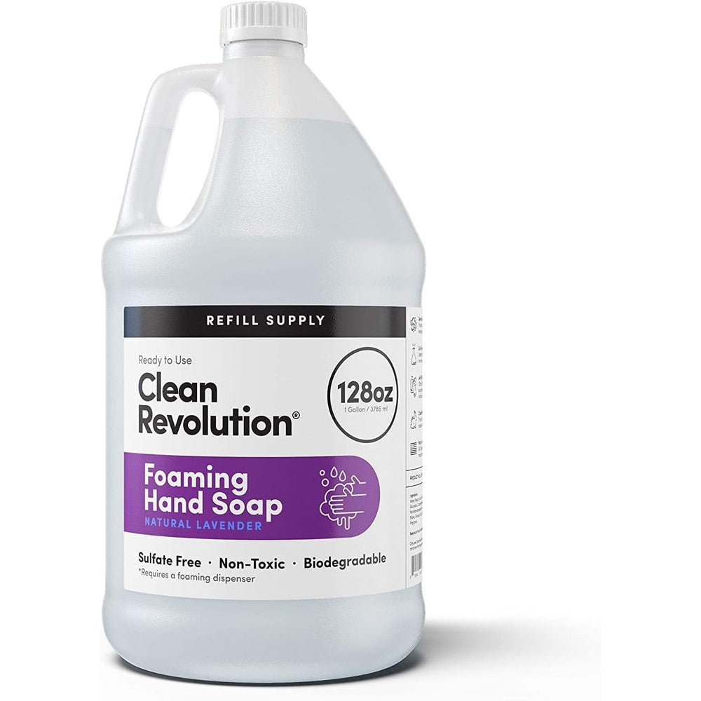 Clean Revolution Foaming Hand Soap Refill front view of one gallon container