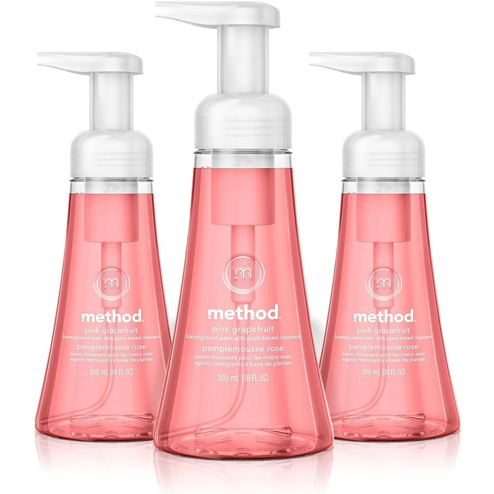 Method Foaming Hand Soap Pink Grapefruit front view of the premium imported bottle