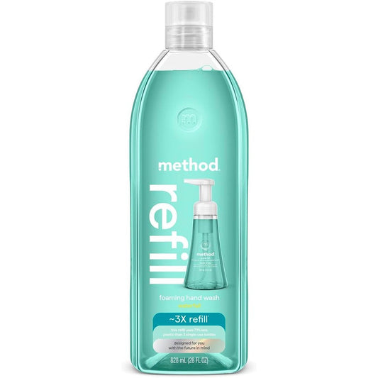 Method Foaming Hand Soap Refill Waterfall front view of the twenty eight ounce bottle