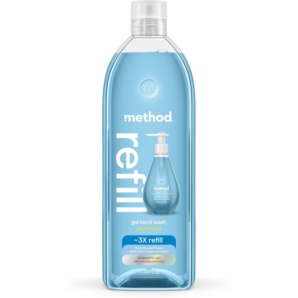Method Gel Hand Soap Refill Sea Minerals front view showing the large eco-friendly bottle