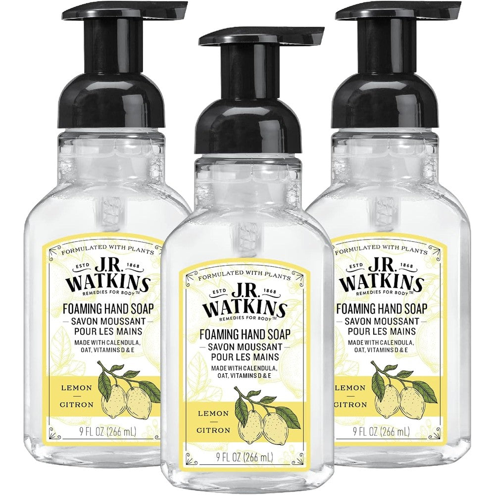 J.R. Watkins Foaming Hand Soap Citron front view 3 pack
