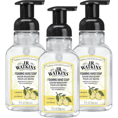 J.R. Watkins Foaming Hand Soap Citron front view 3 pack