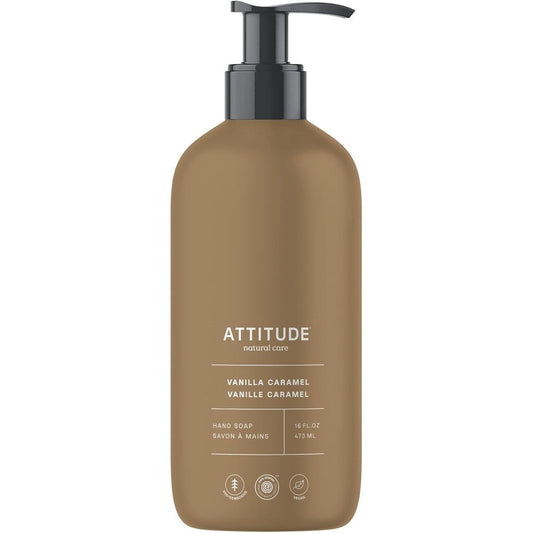 Attitude Vanilla Caramel liquid hand soap bottle front view