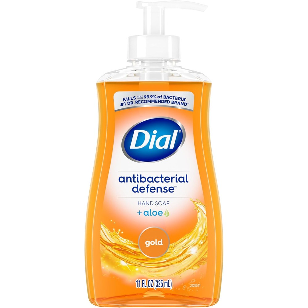 Dial Antibacterial Liquid Hand Soap Gold 11 fluid ounce front view showing pump bottle dispenser