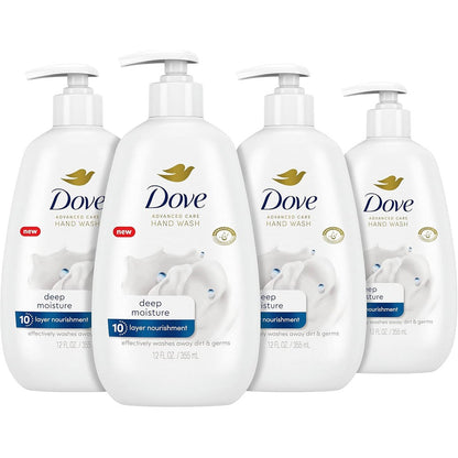 Dove Advanced Care Deep Moisture Hand Wash 4 Pack front view