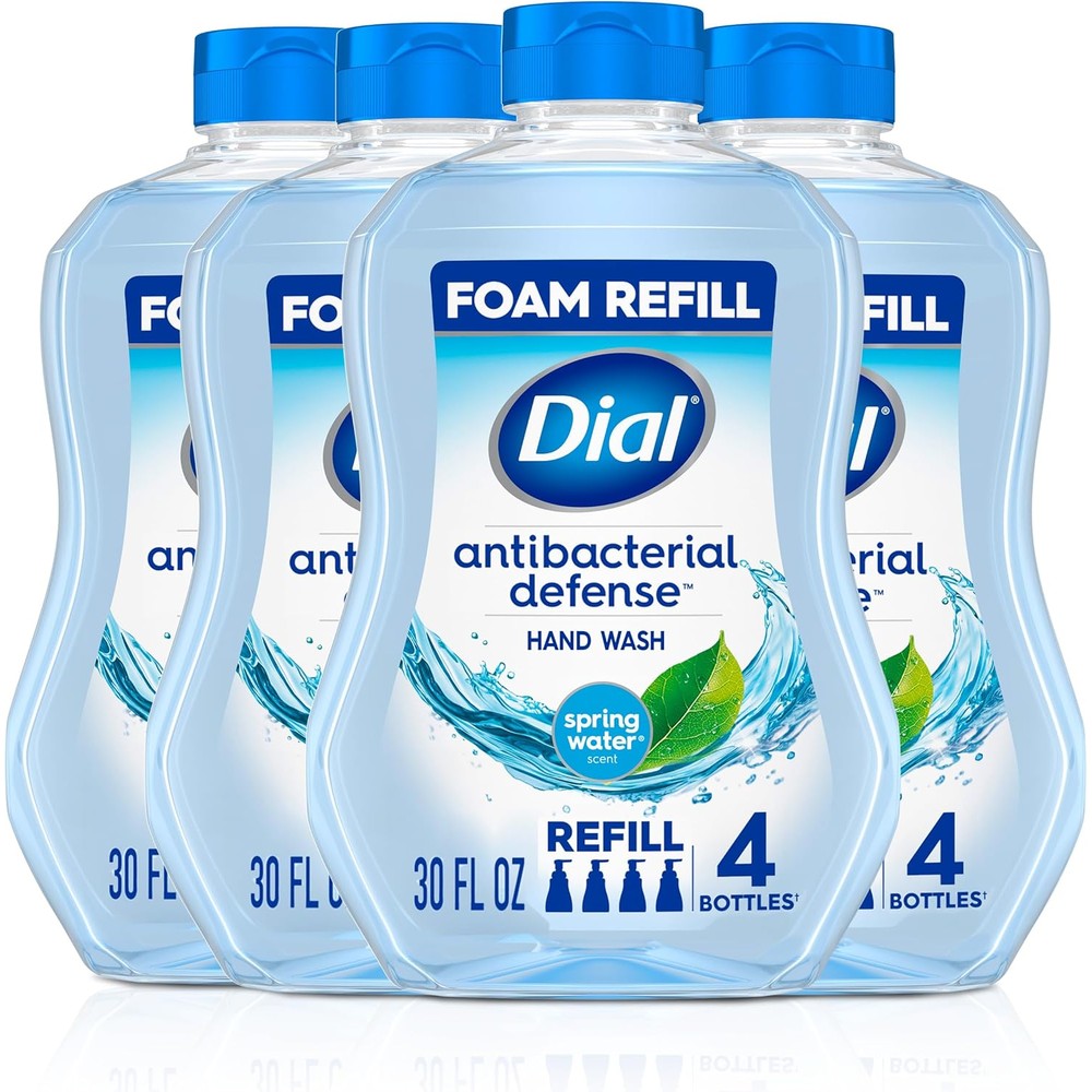 Dial Antibacterial Defense Foaming Hand Soap 4 pack refill front view