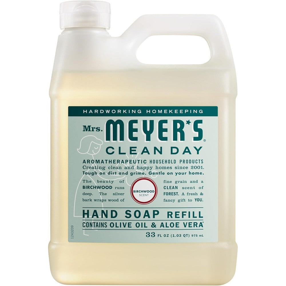 Mrs. Meyer's Clean Day Birchwood hand soap refill 33 fluid ounce bottle front view