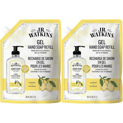 J.R. Watkins Lemon Gel Hand Soap Refill front view