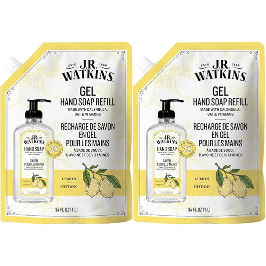 J.R. Watkins Lemon Gel Hand Soap Refill front view