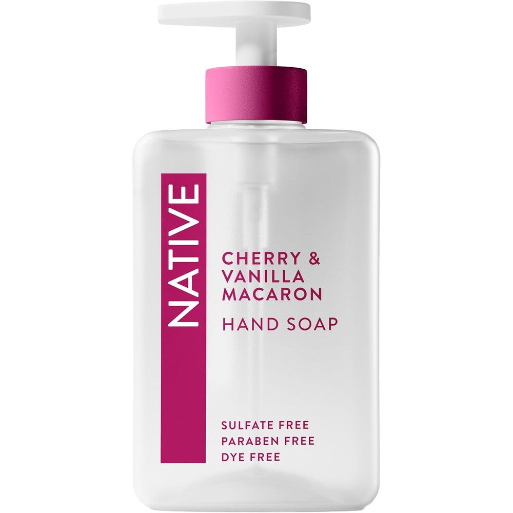 Native Liquid Hand Soap Cherry and Vanilla Macaron bottle front view