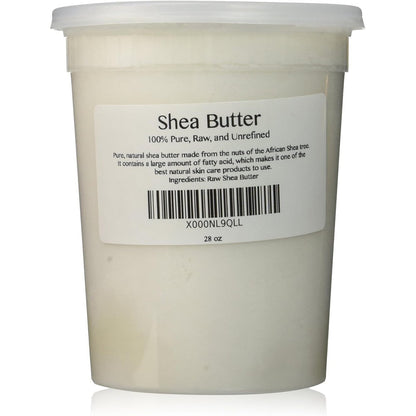 Skin Beauty Essentials 100 Percent Pure Unrefined Raw Shea Butter 28 Ounce jar front view