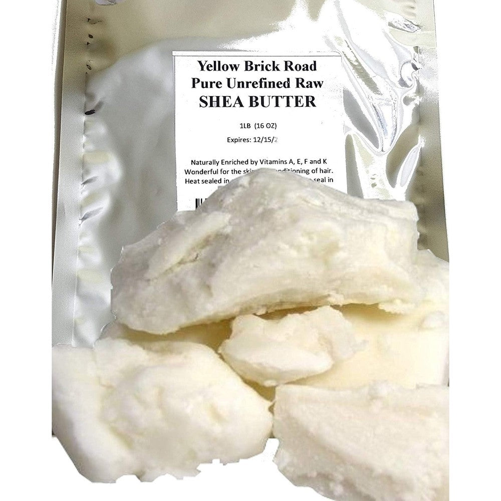 Yellow Brick Road Raw Unrefined Shea Butter 1 Pound ivory package front view