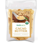 Healthworks Superfoods Organic Cacao Butter 16 Ounces front pouch view