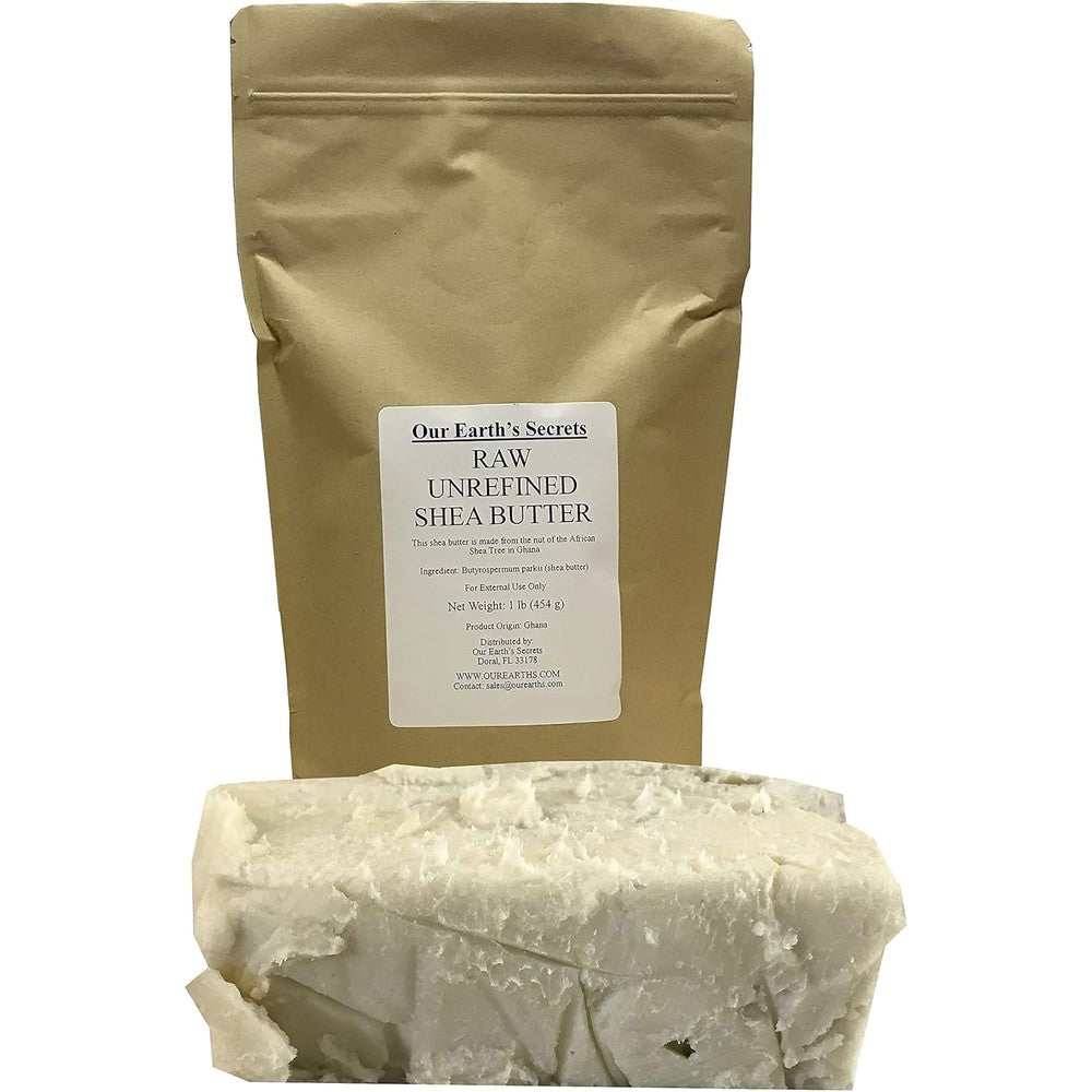 Our Earth's Secrets Ivory Raw Unrefined Shea Butter 1 Pound front view