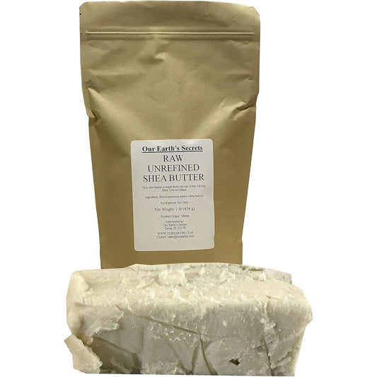 Our Earth's Secrets Ivory Raw Unrefined Shea Butter 1 Pound front view