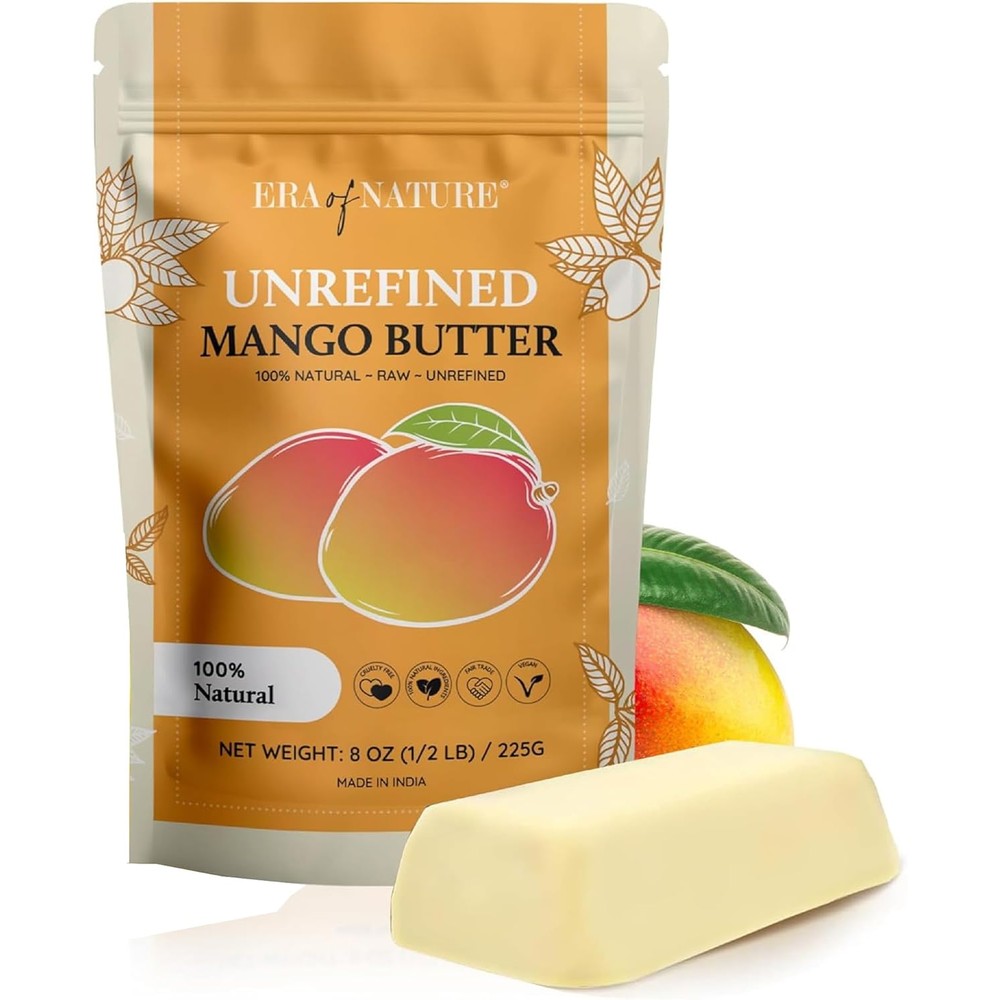 Era of Nature raw unrefined mango body butter block front view
