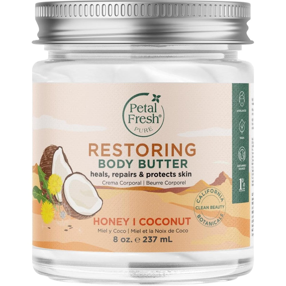 Petal Fresh Pure Restoring Honey and Coconut Body Butter front view