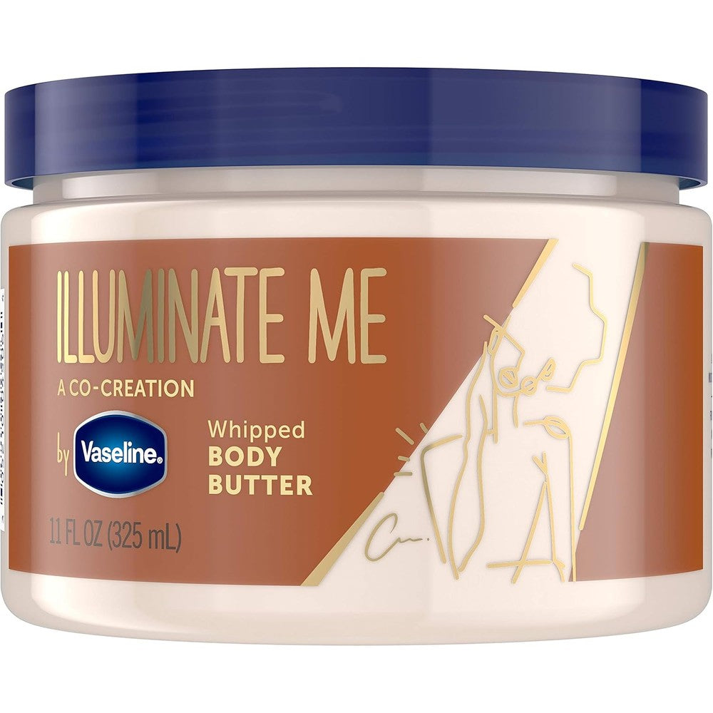 Vaseline Illuminate Me Shea Butter Whipped Body Butter jar front view