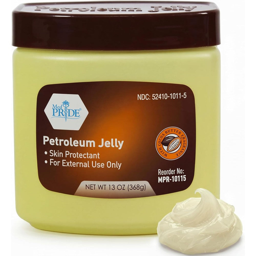 Med Pride Cocoa Butter Petroleum Jelly 13 Ounce jar front view