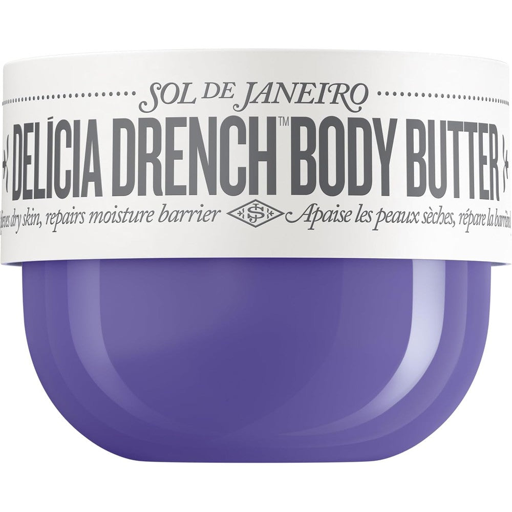 Sol De Janeiro Delicia Drench Body Butter purple tub front view