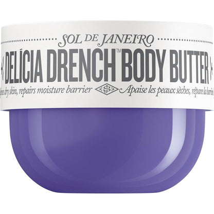 Sol De Janeiro Delicia Drench Body Butter purple tub front view