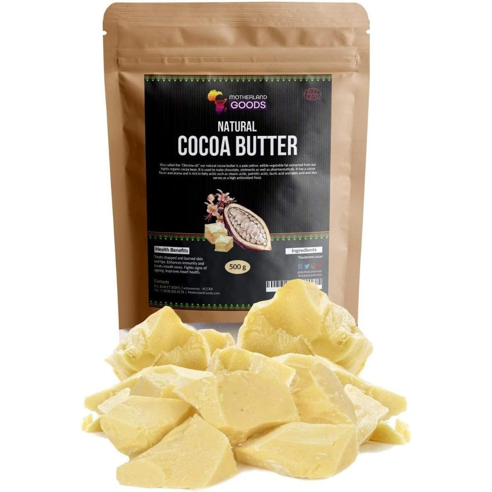 Motherland Goods Natural Cocoa Butter Chunks raw organic moisturizer