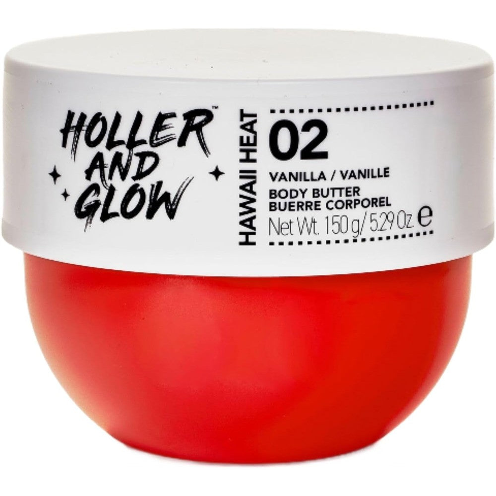 Holler and Glow Hawaii Heat Vanilla Body Butter front packaging view