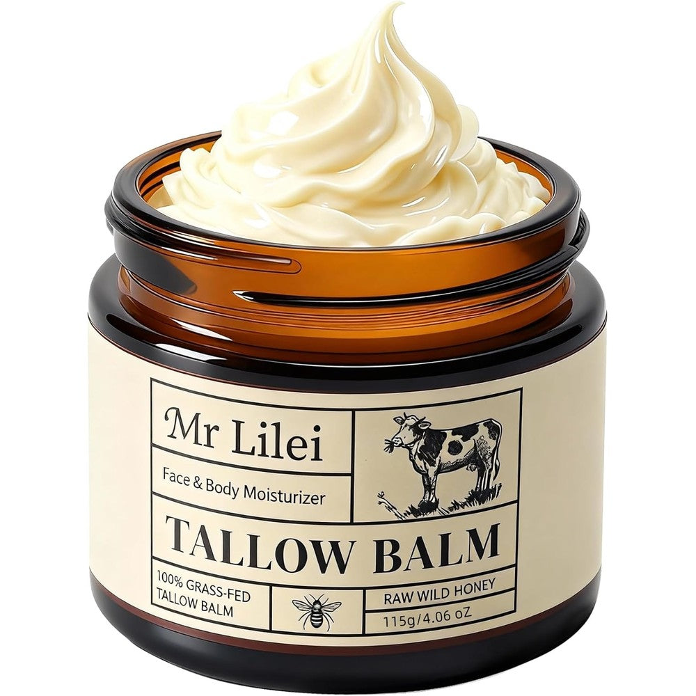 Lilei Beauty Beef Tallow and Honey Balm jar front view