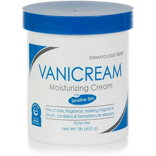 Vanicream Moisturizing Skin Cream 1 pound tub front view for sensitive skin care