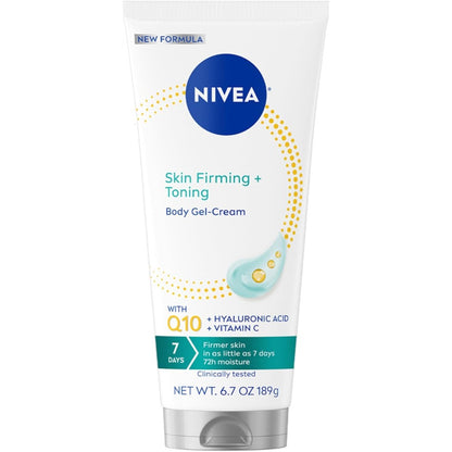 NIVEA Skin Firming and Toning Body Gel Cream front view tube