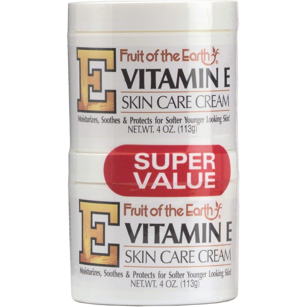 Fruit of the Earth Vitamin E Skin Care Cream front view of two pack jars