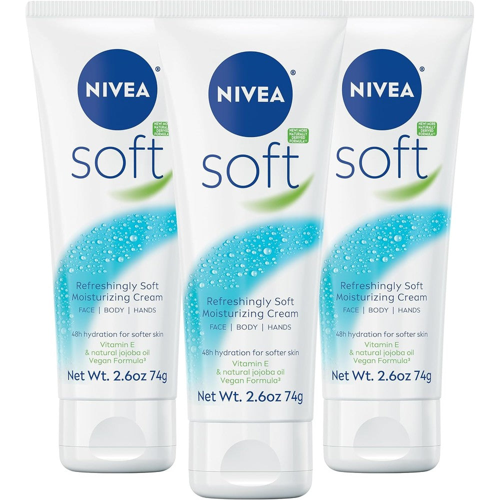 NIVEA Soft moisturizing cream tubes pack front view