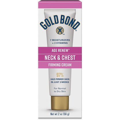 Gold Bond Age Renew Neck And Chest Firming Cream tube front view anti aging lotion