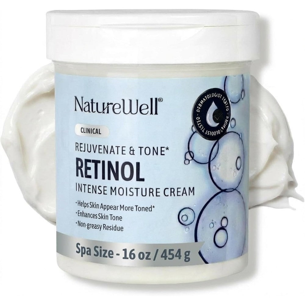 Nature Well Retinol Intense Moisture Cream front view of the sixteen ounce jar