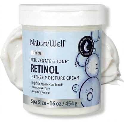 Nature Well Retinol Intense Moisture Cream front view of the sixteen ounce jar