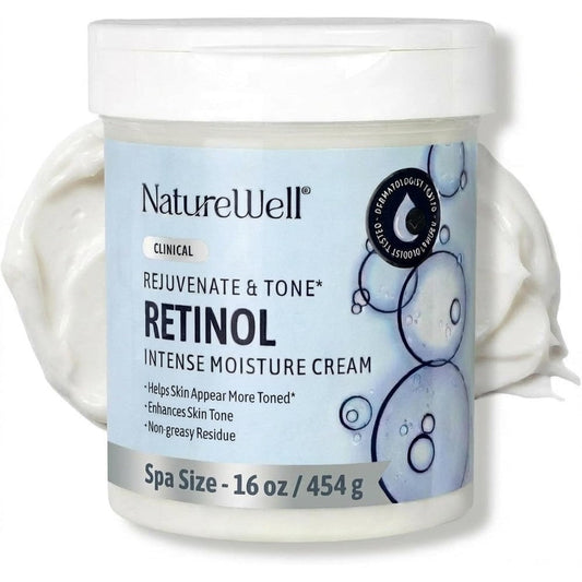 Nature Well Retinol Intense Moisture Cream front view of the sixteen ounce jar