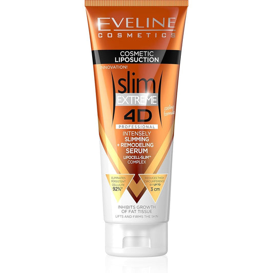 Eveline Cosmetics Slim Extreme 4D Liposuction Body Serum front view bottle for cellulite reduction