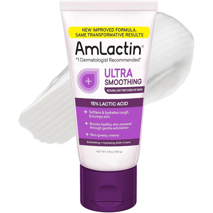 AmLactin Ultra Smoothing Therapeutic Hand Cream front view tube packaging