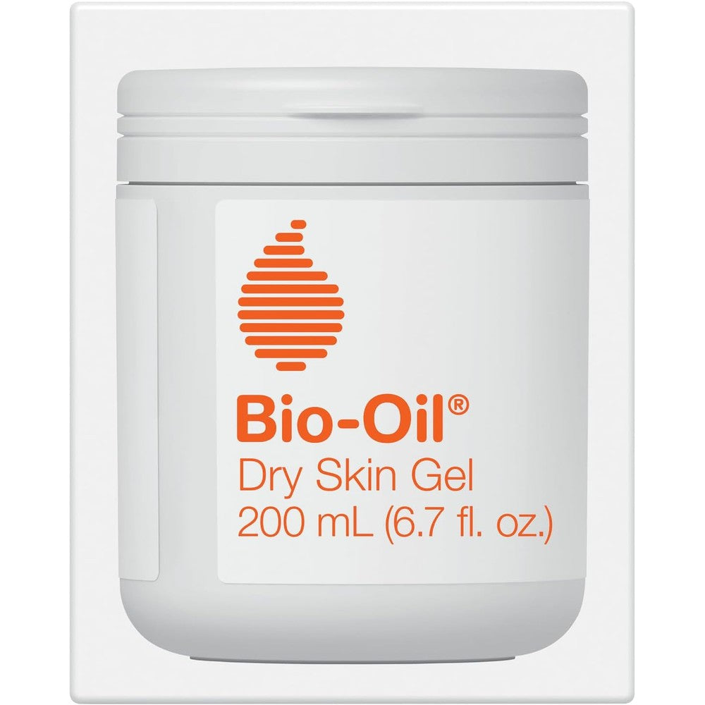 Bio-Oil Dry Skin Gel front view packaging showcasing the transparent tub moisturizer
