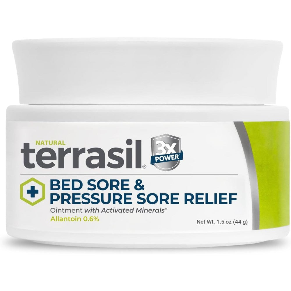 Terrasil Bed Sores Treatment Cream front view of the 1.5 Ounce jar showing product label and branding.