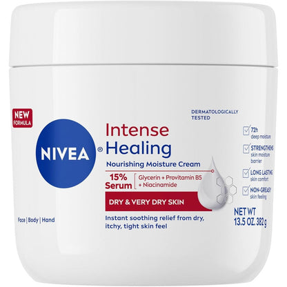 NIVEA Intense Healing Body Cream 13.5 Ounce front view jar