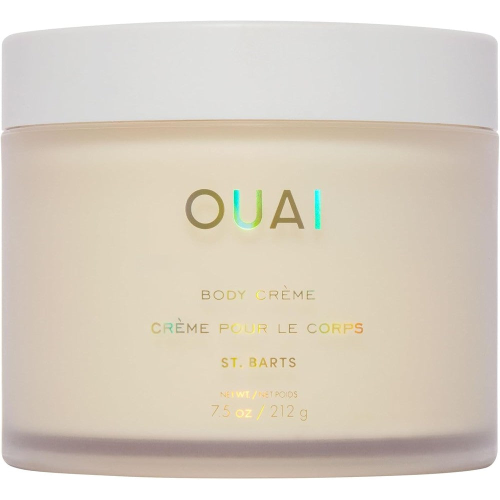 OUAI St Barts Hydrating Whipped Body Cream 212g front view jar