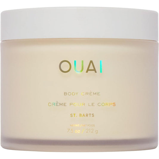 OUAI St Barts Hydrating Whipped Body Cream 212g front view jar