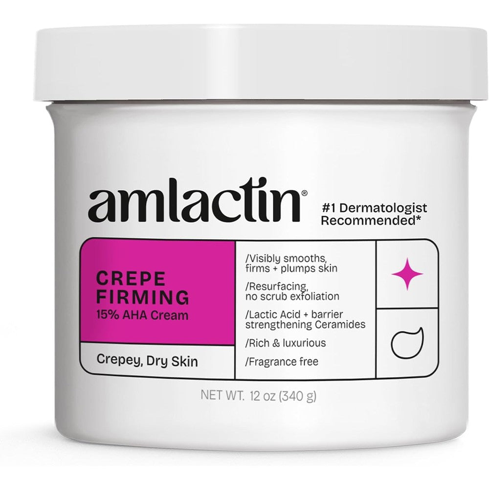 AmLactin Crepe Firming Cream 12 ounce front view container