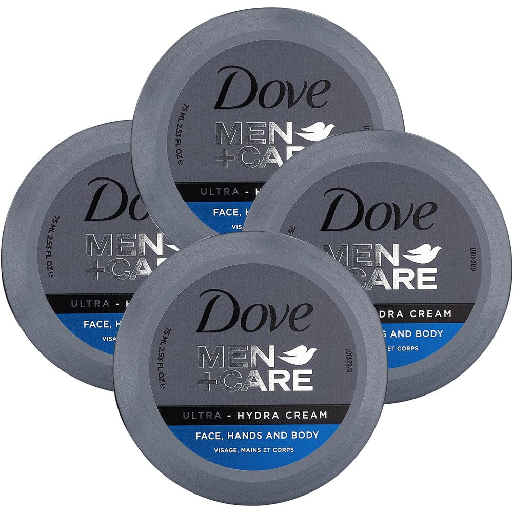 Dove Men Care Ultra Hydra Cream front view showing premium imported multi-purpose packaging.