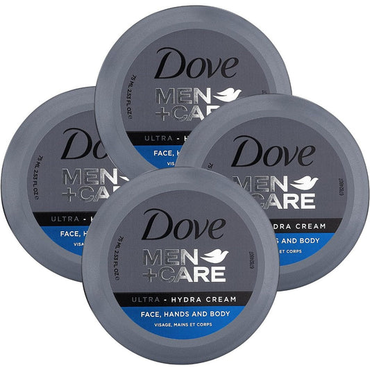 Dove Men Care Ultra Hydra Cream front view showing premium imported multi-purpose packaging.