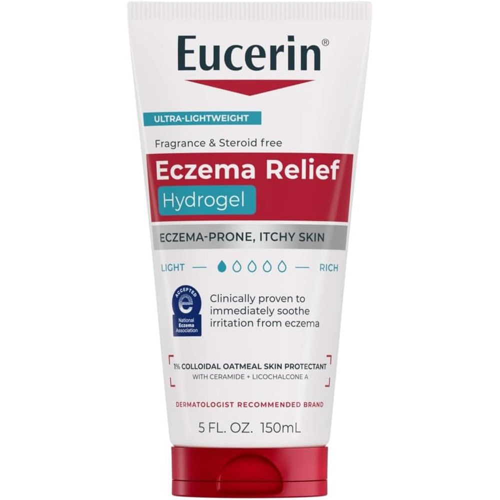 Eucerin Eczema Relief Hydrogel 5 Fluid Ounce front view tube for dry skin