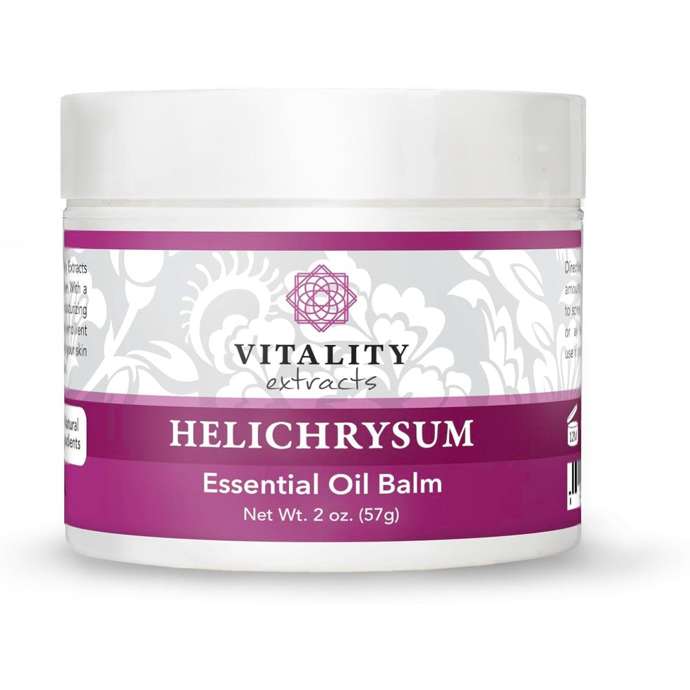 Vitality Extracts Helichrysum Balm front view jar for skin moisturizing